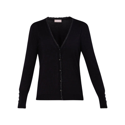 Liu Jo Cardigan Cardigan Donna a V inserti in lurex Nero - Francavilla Moda